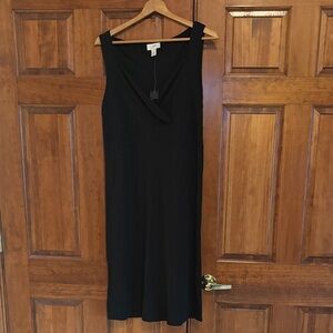 LOFT Black Sleeveless Midi Dress